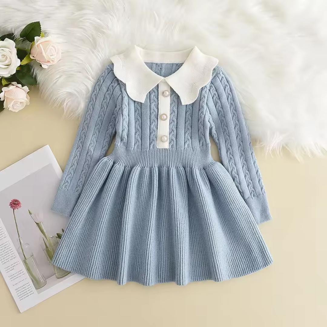 Love & Bump | Girls Winter Knitted Ruffle Dress