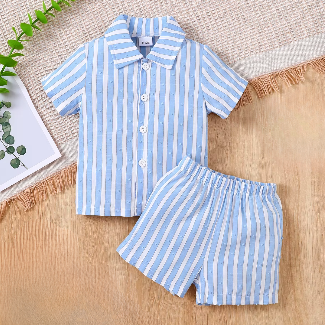 Love & Bump | Baby Boy Striped Shirt Set