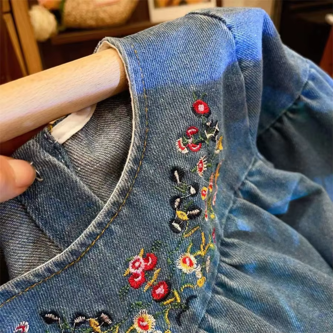 Love & Bump | Girls Autumn Denim Princess Dress