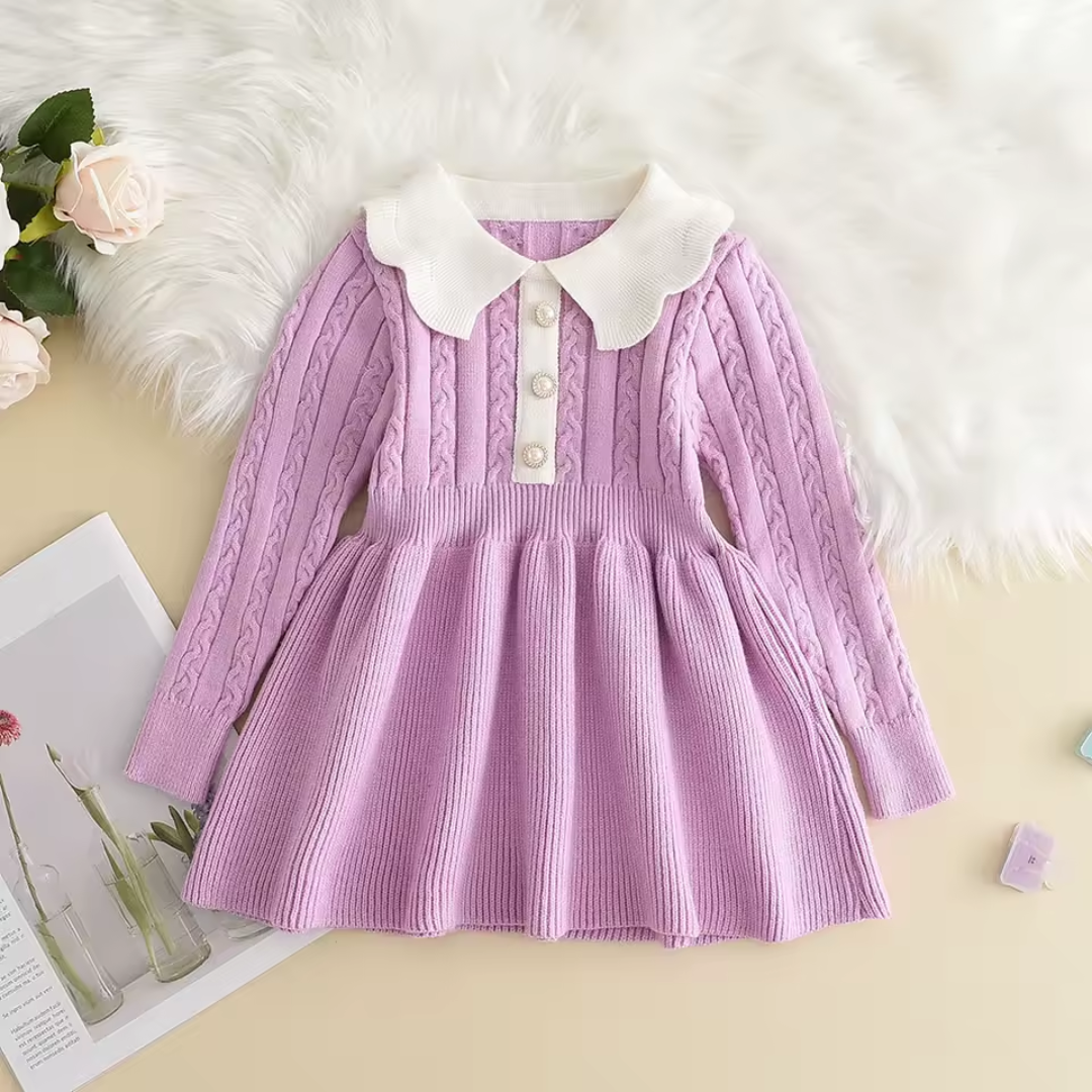 Love & Bump | Girls Winter Knitted Ruffle Dress