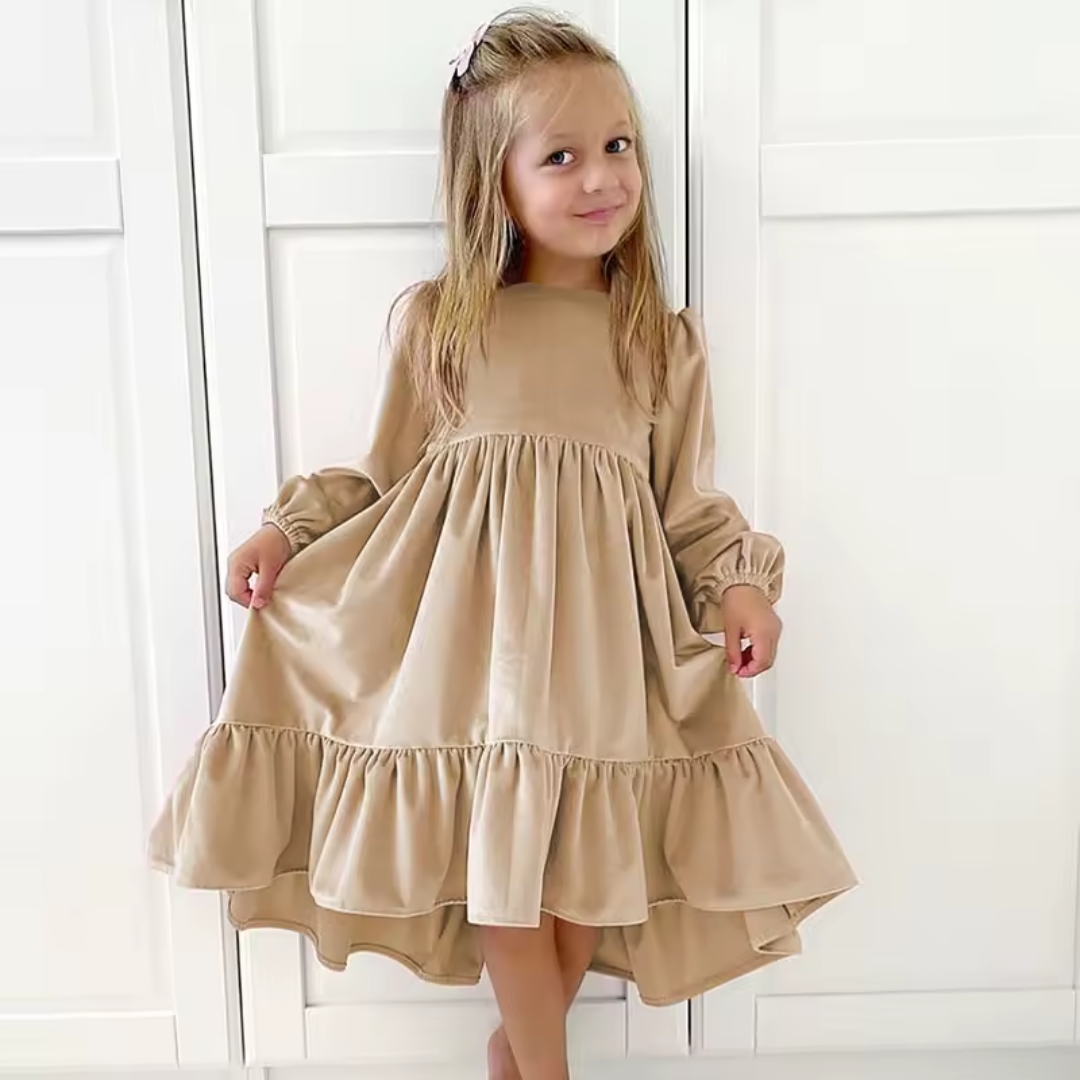 Love & Bump | Girls Velvet Ruffle Party Dress