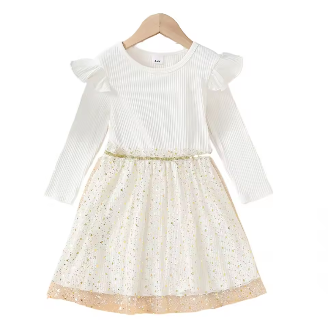 Girls Starts Prints Princess Dress